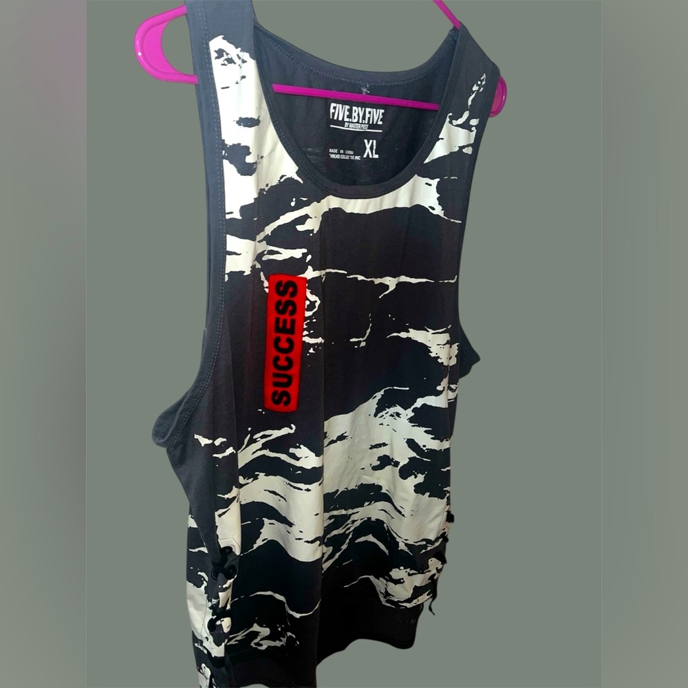 Five By Five Black and White Tank Top